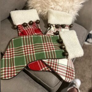 Festive Plaid Christmas Stockings with Bells
Ralph Lauren Vibe without RL price